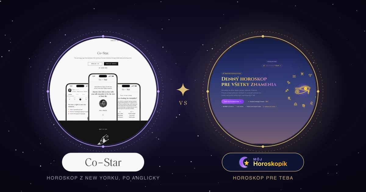 Co-Star vs moj-horoskopik.sk: veľké porovnanie 2026, osobný horoskop po anglicky v appke a horoskop pre teba po slovensky