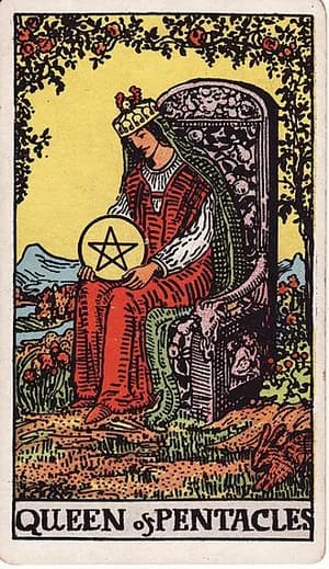 Královna pentaklů — tarot karta