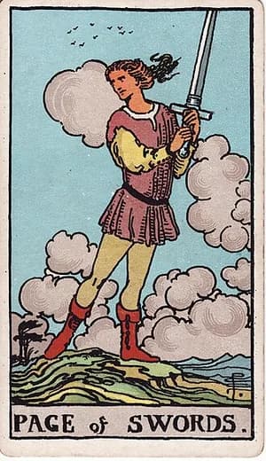 Páže mečů — tarot karta