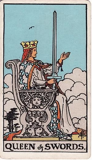 Královna mečů — tarot karta