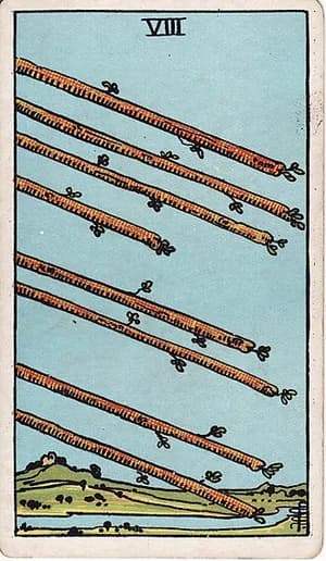 Osmička holí — tarot karta