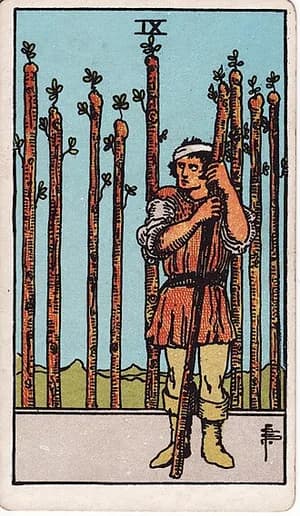 Devítka holí — tarot karta
