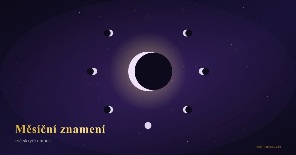 Měsíční znamení v astrologii — Luna a 12 znamení zvěrokruhu