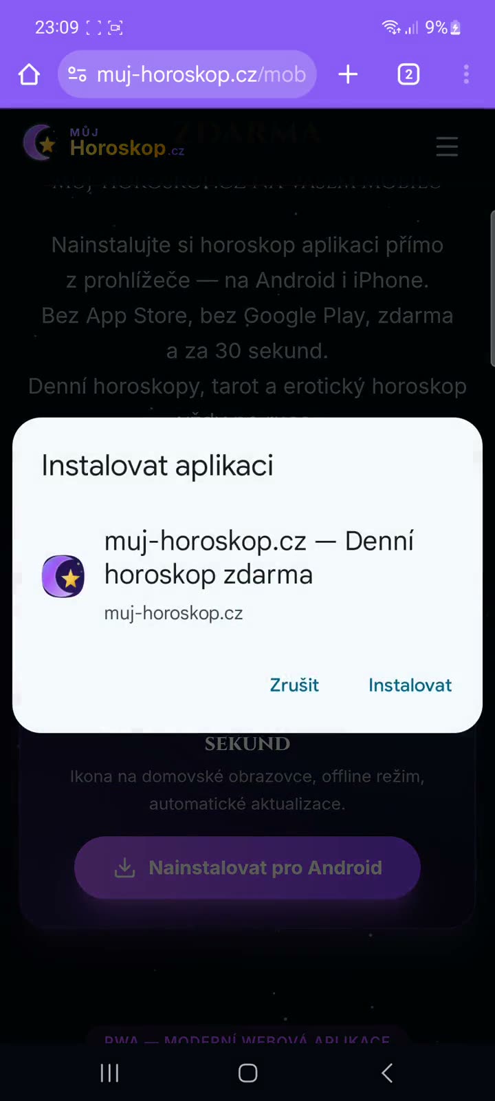Návod instalace pro Android