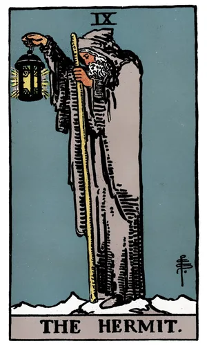 Pustovník, tarot karta Rider-Waite-Smith