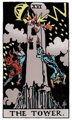 Veža, tarot karta Rider-Waite-Smith