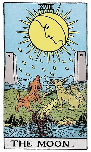 Mesiac, tarot karta Rider-Waite-Smith
