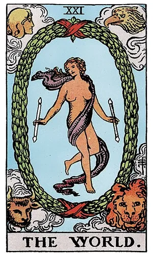Svet, tarot karta Rider-Waite-Smith