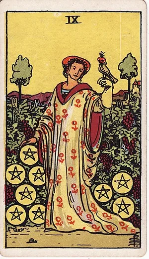 Pentaklov, tarot karta Rider-Waite-Smith