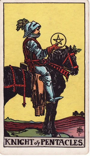 Pentaklov, tarot karta Rider-Waite-Smith