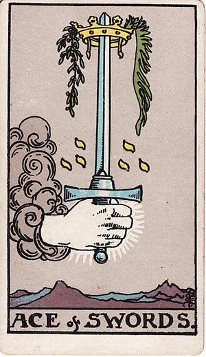 Mečov, tarot karta Rider-Waite-Smith