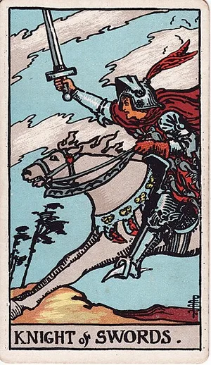 Mečov, tarot karta Rider-Waite-Smith